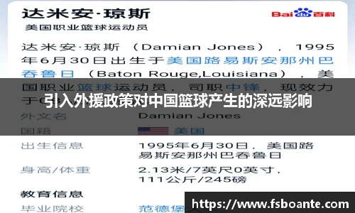 引入外援政策对中国篮球产生的深远影响